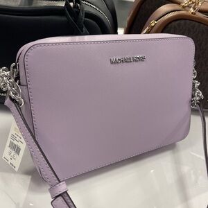 MICHAEL KORS Jet Set Large Saffiano Leather EW Crossbody Bag
Light Quartz 
NWT